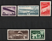 1931 Airship Constructing in USSR, Soviet Union, USSR, Russia (Zv. 269 - 273, Full Set, CV $275)