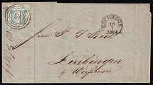 1861 (19 Jan) Thurn and Taxis, German States, Germany, Cover from Eschwege to Leubingen franked with 1gr (Mi. 15, CV $80)