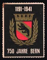 1941 '750 Years of Bern', Propaganda Label Stamp, Third Reich Nazi Germany