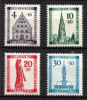 1949 Baden, French Zone of Occupation, Germany (Mi. 38 - 41, Full Set, CV $40)