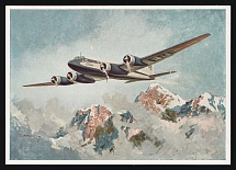 1923-1945 'Focke-Wulf 'Condor' over the Alps', Propaganda Postcard, Third Reich Nazi Germany