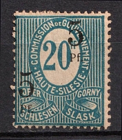 1920 5pf on 20pf Joining of Upper Silesia, Germany (Mi. 10 VIII, DOUBLE Overprint, Signed)