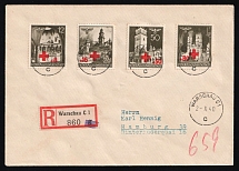 1940 (2 Oct) General Goverment, Germany, Registered Cover from Warsaw to Hamburg franked with Mi. 52 - 55 (Full Set, CV $130)