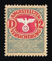 1933-1945 'Employee Insurance', Revenue Propaganda Label Stamp, Third Reich Nazi Germany