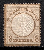 1872 18kr German Empire, Small Breast Plate, Germany (Mi. 11, CV $850)