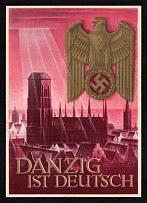 1923-1945 'Gdansk is German', Propaganda Postcard, Third Reich Nazi Germany