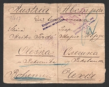 1915 Tsaritsyn Censorship, WWI Censored POW cover from Tsaritsyn to Austria with black boxed censor handstamp 'Opened by censor 71' and Vienna cs