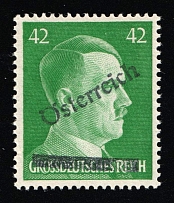 1945 VIENNA Local Issue 42pf, Austria, Overprint on Hitler's head (Mi. C IV, Not Issued, Signed, CV $2,860, MNH)