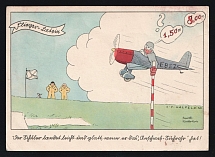 1936-1944 'Pilot humor' Military Caricature Propaganda Postcard, Third Reich Nazi Germany