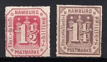 1866 Hamburg, German States, Germany (Mi. 20 - 21, CV $90)