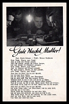 1933-1945 'Good night, mother', Propaganda Postcard, Third Reich Nazi Germany (Printing variety)