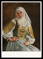 1933-1945 'Old costume from Giebenbuergen', Propaganda Postcard, Third Reich Nazi Germany