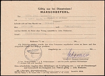 1941 (17 Sep) Third Reich, Germany, Order to an Officer to March from Luftgau to Blankenberg, Field Post Feldpost (Black Handstamp, Used)