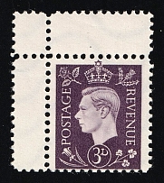 3d Anti-British Propaganda, King George VI, German Propaganda Forgery (Mi. 8, Corner Margin, CV $100)