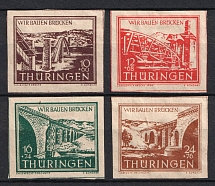 1946 Thuringia, Soviet Russian Zone of Occupation, Germany (Mi. 112 yy - 115 yy , CV $130)