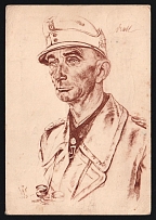 1944 'W. Willrich Colonel General Dietl', Propaganda Postcard, Third Reich Nazi Germany