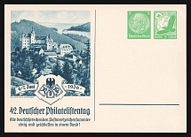 1936 'German Philatelists' Day. All German-Speaking Postage Stamp Collectors United and United in One Union!', Propaganda Postcard, Third Reich Nazi Germany