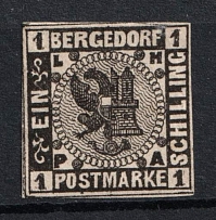 1861-67 1s Bargedorf, German States, Germany (Mi. 2, Signed, CV $30)