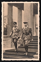 1937 'The Führer and Mussolini', Propaganda Postcard, Third Reich Nazi Germany