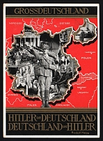 1939 'Great Germany. Hitler is Germany Germany is Hitler', Propaganda Postcard, Third Reich Nazi Germany