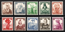 1935 Third Reich, Germany (Mi. 588 - 597, Full Set, CV $230)