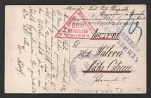 1914-17 Semipalatinsk Censorship, WWI Censored POW postcard from Semipalatinsk to Austria with violet round handstamp 'Military censor 20' and Vienna cs