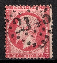 1862 80C France (Mi. 23 B, Used, CV $110)