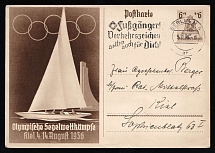 1936 'Olympic Sailing Competition. Kiel 1936', Propaganda Postal stationery, Third Reich Nazi Germany