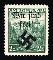 1939 2kc Moravia-Ostrava, Bohemia and Moravia, Germany Local Issue (Mi. 13, CV $40)