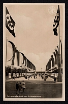 1937 'Fahnenstraße, View to the Schlageter Cross', Propaganda Postcard, Third Reich Nazi Germany