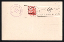 1938 (17 Mar) Austria, Registered Postcard from Vienna franked with 3g