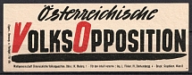 Austria, Vienna, 'Austrian People's Opposition', Propaganda Leaflet