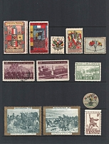 1913-1952 ROSSICA-SOVIETICA Germany France Spain Czechoslovakia Russian flags Napoleon in Russia Kremlin vignettes labels (12)