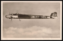 1923-1945 Third Reich, Germany, Airplane 'Dornier Do-17', Air Force, Military Propaganda Postcard (Mint)