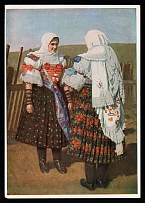 1933-1945 'German women farmers from the Zipfer lowlands in festive costumes', Propaganda Postcard, Third Reich Nazi Germany (First printing)