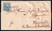 (1 May) Prussia, German States, Germany, Cover from Legnica with Wax Seal on Back Side franked with 2sgr (Mi. 11 a, CV $120)