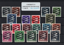 1945 CHEMNITZ 9 Local Issue 1pf - 80pf, Germany, Overprint on Hitler's head (MNH)