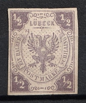 1862 1/2s Lubek, German States, Germany (Mi. 6, CV $30)