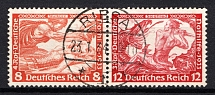 1933 Third Reich, Germany, Wagner, Se-tenant, Zusammendrucke, Pair (Mi. W 57, Used, CV $70)