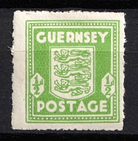 1942 0.5d Guernsey, German Occupation, Germany (Mi. 1 e, Pale Green Color, CV $50)