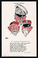 1914-18 'Three Muesen' WWI European Caricature Propaganda Postcard, Europe