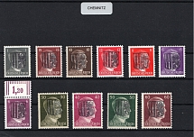 1945 CHEMNITZ Local Issue 1pf - 60pf, Germany, Overprint on Hitler's head (MNH)