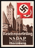 1933 'Reich Party Congress of the N.S.DA.P. 1-3 September 1933 Nuremberg', Propaganda Postcard, Third Reich Nazi Germany