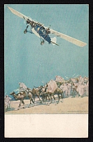 1923-1945 'Airlines Regular With Ultra-Modern Trimotors Coinciding With Italian Air Services and the European Network', Propaganda Postcard, Third Reich Nazi Germany