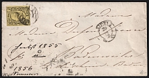 1856 (20 Jul) Saxony, German States, Germany, Cover from Leipzig franked with 3ngr with Wax Seals on the back (Mi. 11, CV $60)