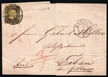 1851 (3 Jan) Prussia, German States, Germany, Cover from Wroclaw to Zittau franked with 3sgr (Mi. 4 a, CV $50)