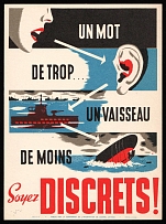 Canada, 'Be discreet!', Ottawa War Information Commission, Propaganda Mini Poster