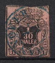 1851-55 1/30th Hannover, German States, Germany (Mi. 3, Used, CV $80)