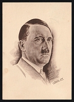 1939 'Adolf Hitler', Propaganda Postcard, Third Reich Nazi Germany