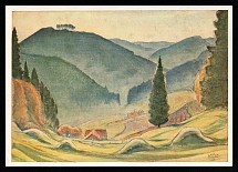 1937 'Ore Mountain landscape', Propaganda Postcard, Third Reich Nazi Germany